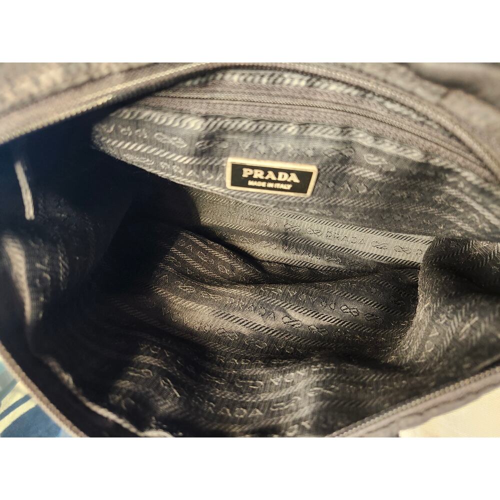 Prada Black Nylon Tote Bag Leather Handles Made in Italy Authenticity Card - Picture 11 of 15